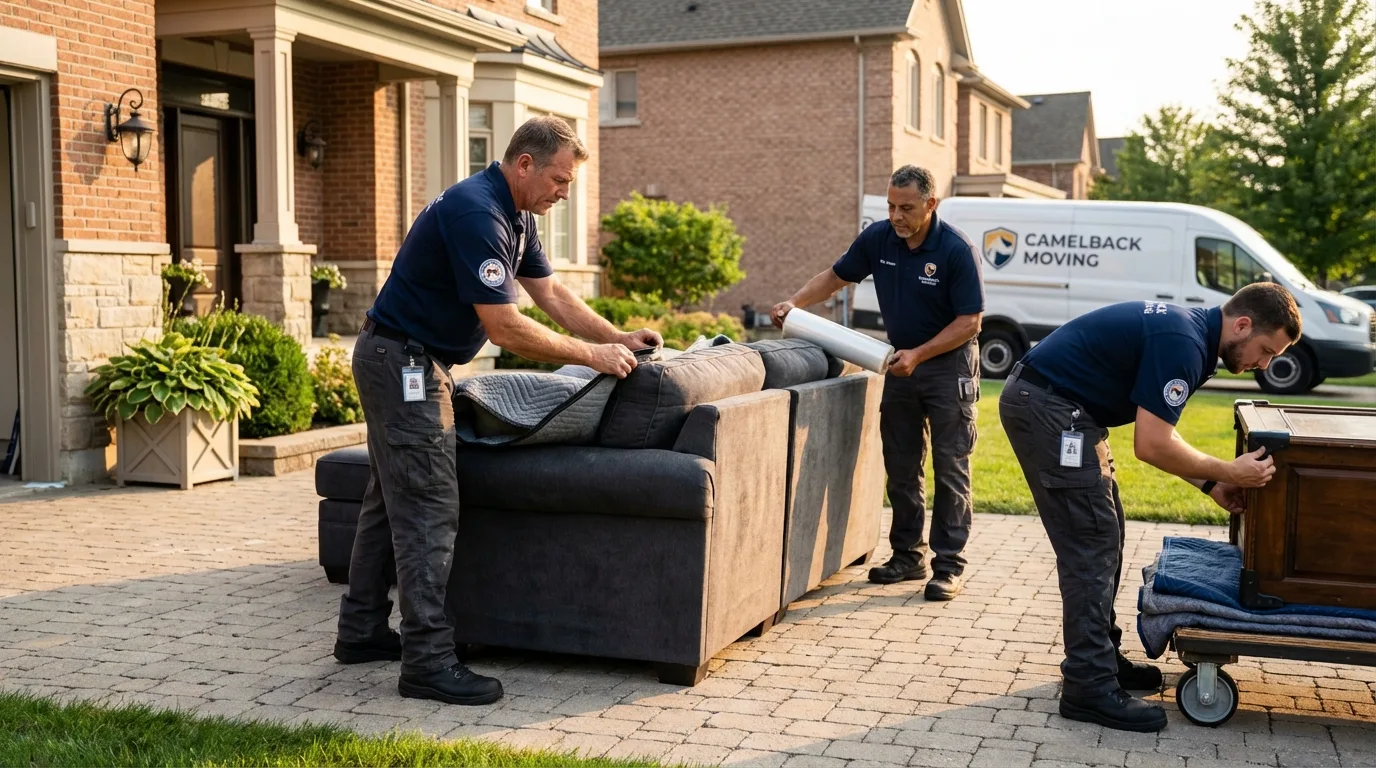 Large estate moving crew wrapping furniture in Hawaiian Gardens, CA